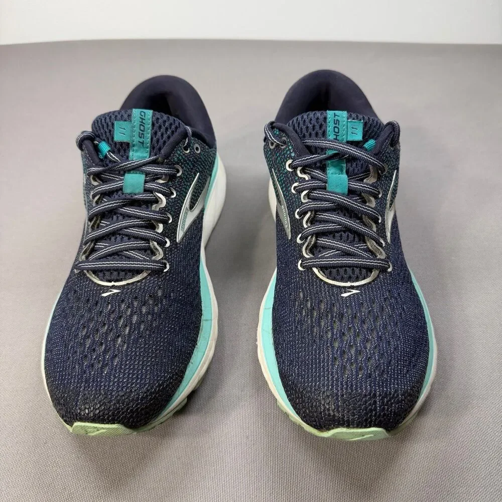 Brooks Ghost 11 Running Shoes Women’s US 9 Wide D Navy Teal Athletic Walking